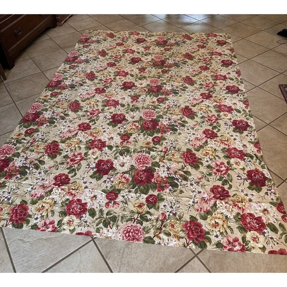 Vtg Ralph Lauren Constance Post Rd Floral Twin Flat Sheet Cutter Fabric Curtain
